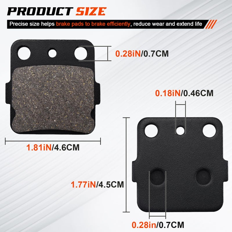 cyleto 400ex Brake Pads for Honda TRX400X 2009-2014/TRX400EX Sportrax 400 2001-2008/TRX400EX Fourtrax 1999-2000/TRX300EX Fourtrax 300 1993-2008/TRX250X 1987-1992 Front and Rear - Image 3
